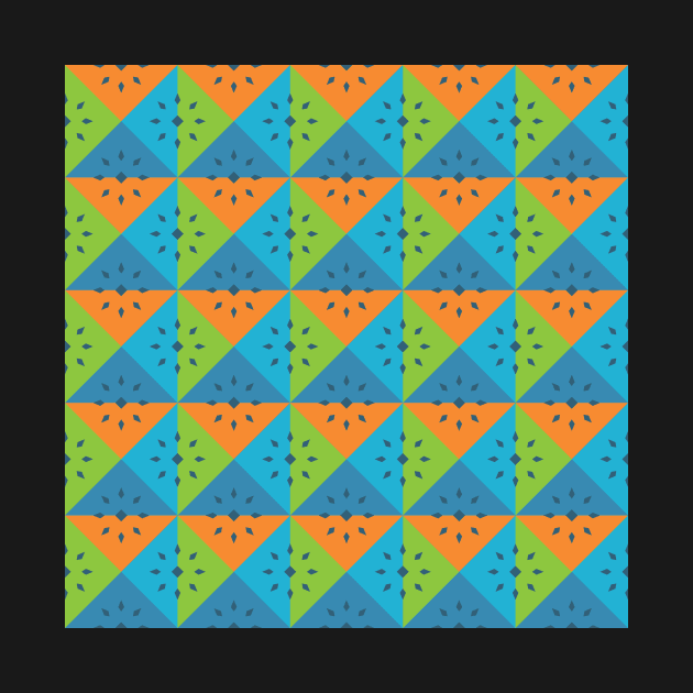 Funky Squares Blue Orange Green by Blue-Banana
