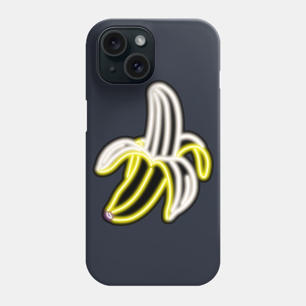 Yellow Neon Banana Bar Sign Top Left Phone Case by gkillerb