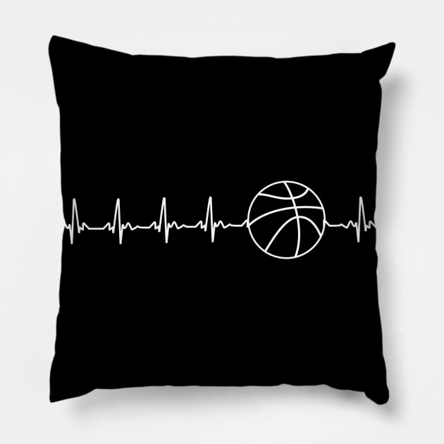 basketball heartbeat funny gift Pillow by yassinnox