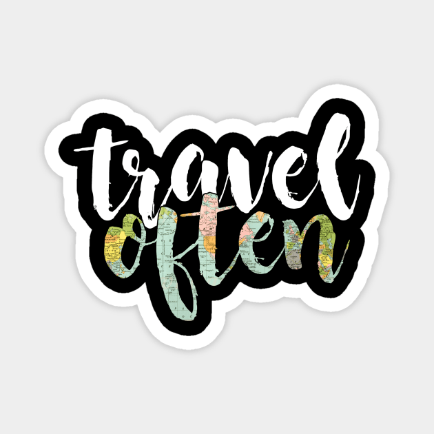 Travel Often Map Magnet by lolosenese