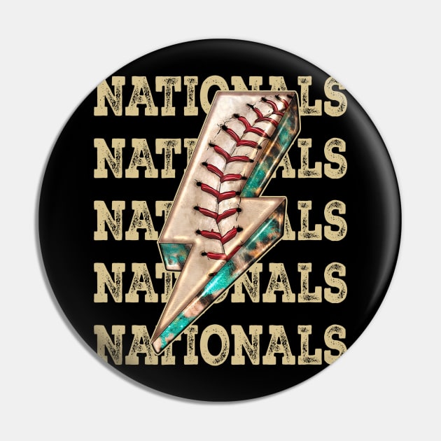 Aesthetic Design Nationals Gifts Vintage Styles Baseball Pin by QuickMart