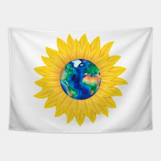 Love Sunflower Earth Shirt For Men Women Tapestry