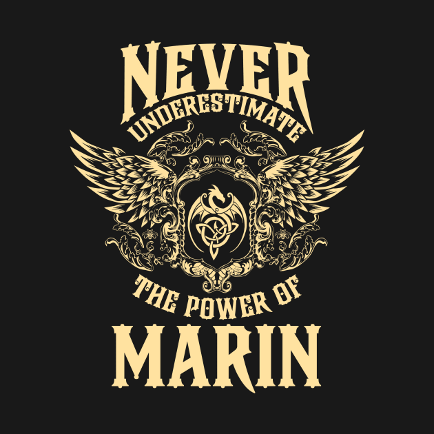 Marin Name Shirt Marin Power Never Underestimate by Jeepcom