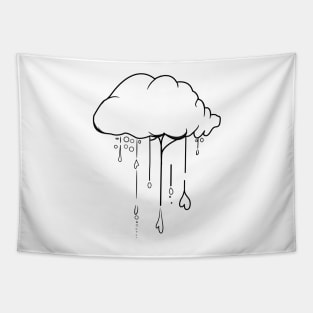 cloud love, cute cloud ,just distribute love , black line art Tapestry