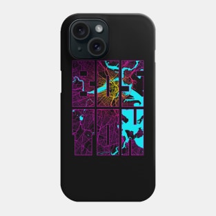 Boston, Massachusetts, USA City Map Typography - Neon Phone Case