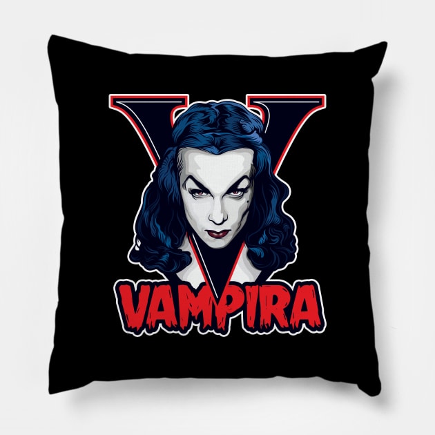 VAMPIRA! Pillow by pentoolarts