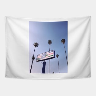 Palm trees and billboard at sky - Aesthetic Tapestry