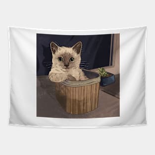 Kitty Sitting Tapestry