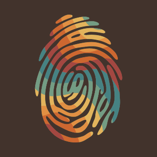 Retro style fingerprint design. T-Shirt