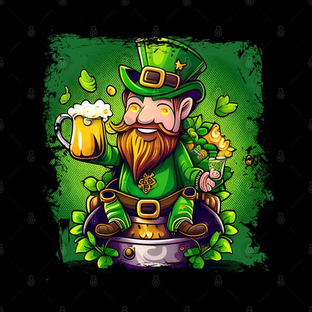 Funny Beer With Leprechaun St Patrick's Day by Jason Smith