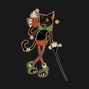 Drunk Halloween Cat T-Shirt