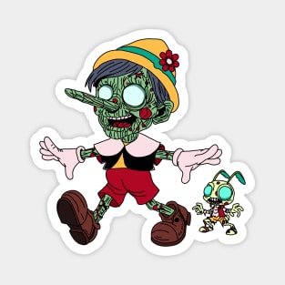Zombie Pinocchio & Cricket Magnet