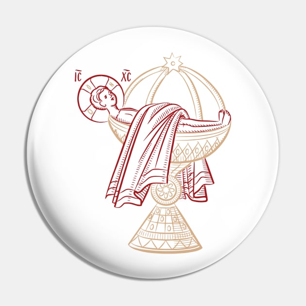 Flesh of Christ - Simplified | Eucharist Pin by EkromDesigns