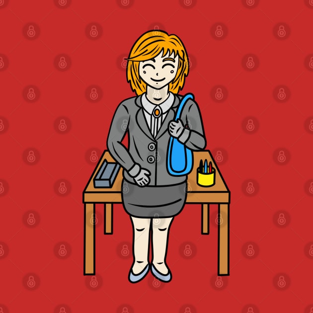 Kawaii chibi office lady by Andrew Hau