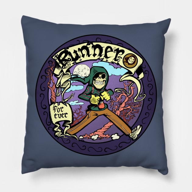 Runner For Ever Pillow by TomiAx