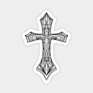 Decorative cross illustration tattoo style Magnet