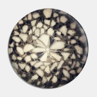 Black and white matte marble stone flower Pin