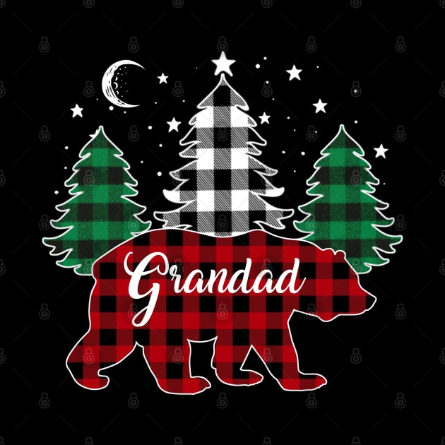 Grandad Bear Buffalo Red Plaid Matching Family Christmas by Marang