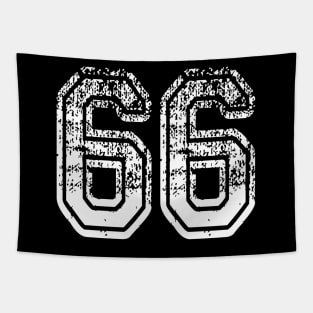 Number 66 Grungy in white Tapestry