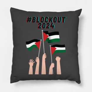 #blockout2024 blockout free palestine all eyes on rafa Pillow