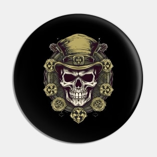 St. Patricks day themed cool skull Pin