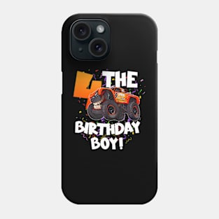 Kids 4 Year Old 4Th Birthday Boy Monster Truck Car Phone Case