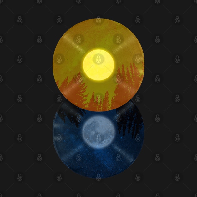 8 Songs About Day And Night - Vinyl Sun and Moon Design by Lumos19Studio