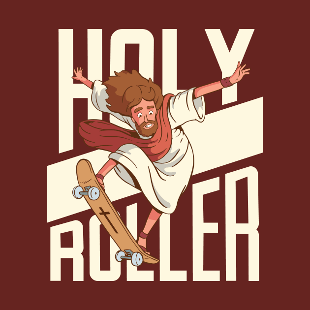 Funny Holy Roller Skateboarding Jesus // Christian Humor Jesus Joke by Now Boarding