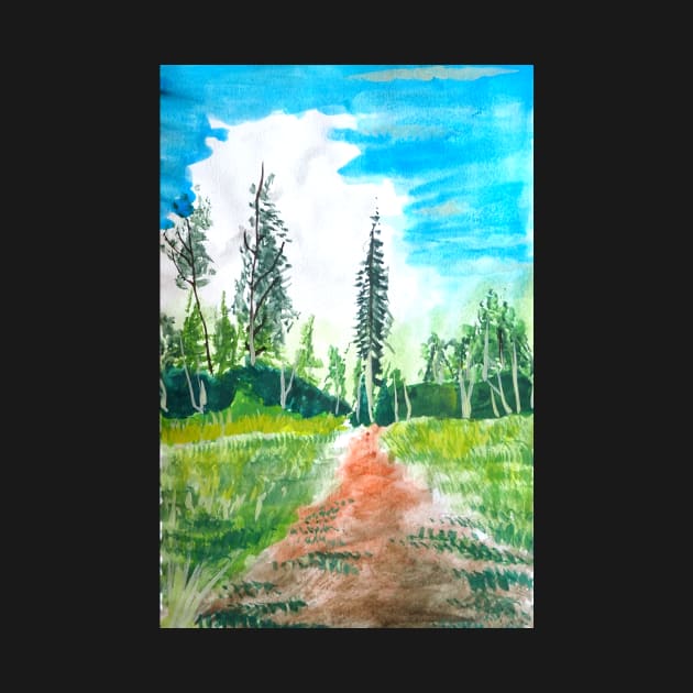 Colorado Trees Watercolor Art Print by julyperson