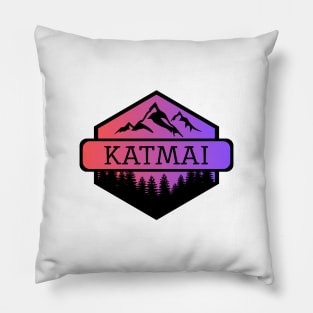 Katmai National Park Alaska Mountains and Trees Pillow