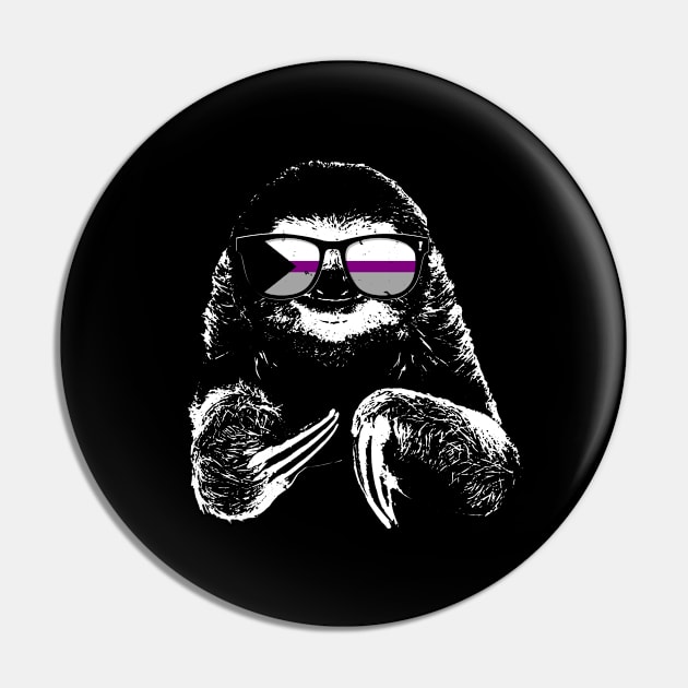 Pride Sloth Demisexual Pride Flag Sunglasses Pin by wheedesign