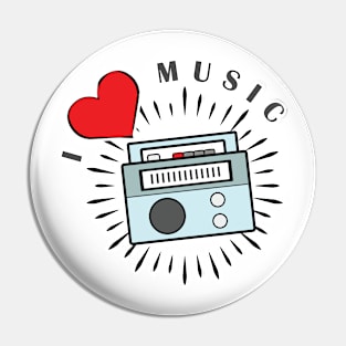 I Love Music Pin