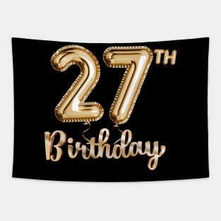 27th Birthday Gifts - Party Balloons Gold Tapestry