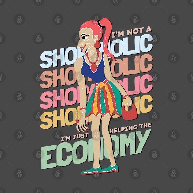 Retro Shopaholic Girl by KewaleeTee