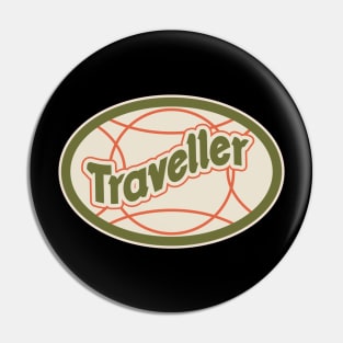 Retro Traveder Badge - Vintage backpacker Sticker - Classic Travel Illustration Pin