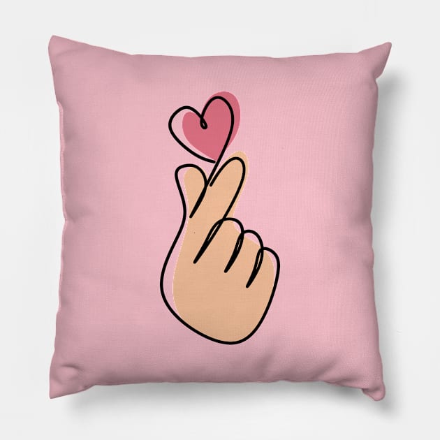 Kpop Finger Heart Pillow by mirailecs