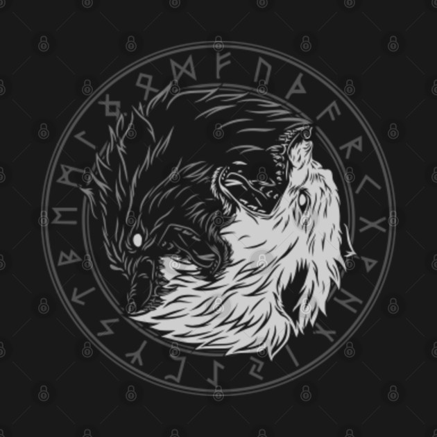 Disover Sons Of Fenrir - Sköll and Hati - Ying Yang Wolf - Valhalla - T-Shirt