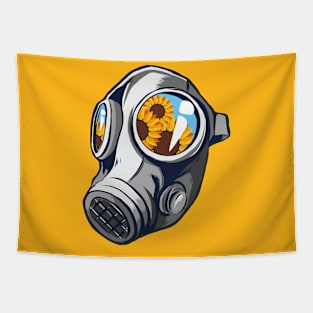 Floral Gas Mask Tapestry