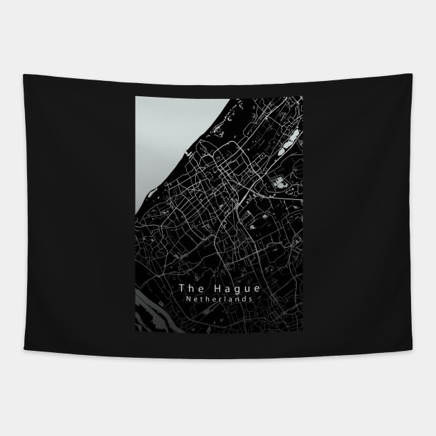 The Hague Netherlands City Map dark Tapestry by Robin-Niemczyk