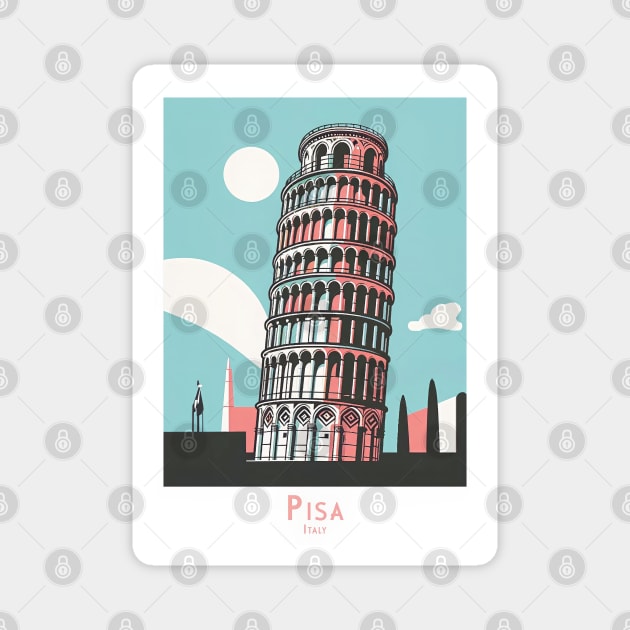 Italy Leaning Tower of Pisa Artwork Magnet by POD24