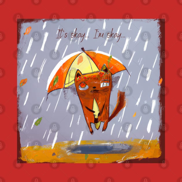 Cat in the Rain - It's Okay by MushMagicWear