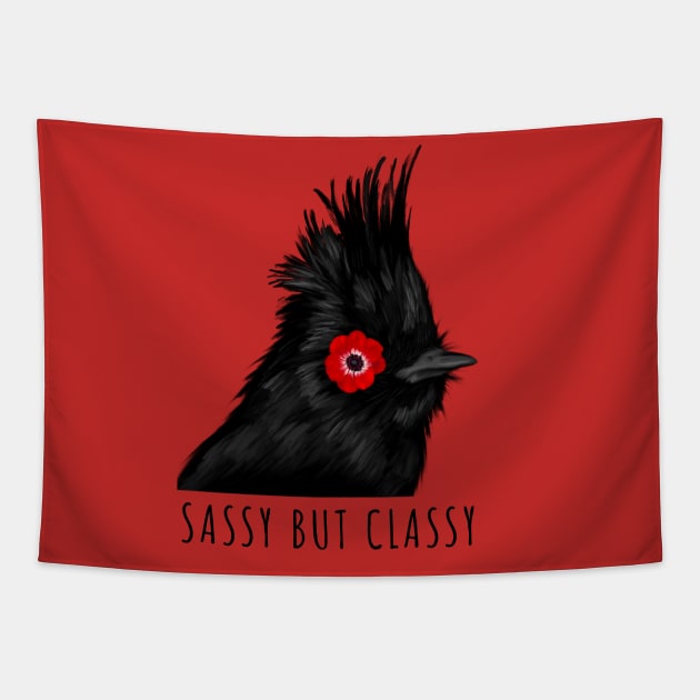 Sassy but Classy Black Cardinal Tapestry by mkeeley