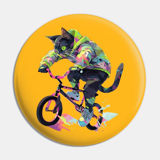 cat biker Pin by dorapeterx