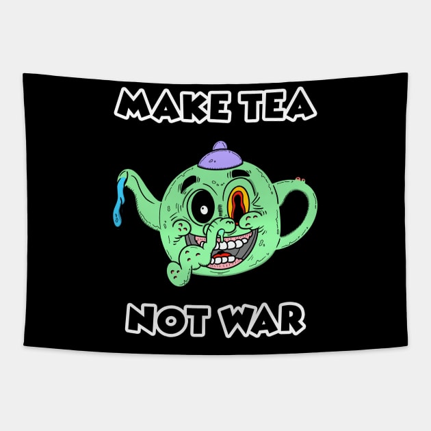 make tea not war Tapestry by FlatDesktop