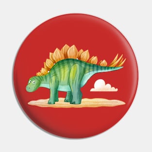 Stegosaurus Dinosaur Hand drawn Pin