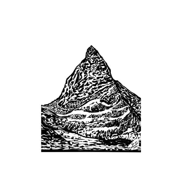 MATTERHORN ink painting by lautir