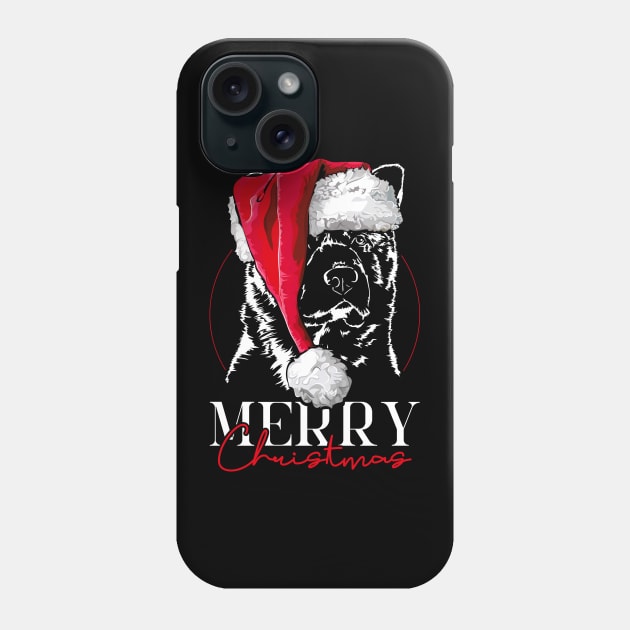 Funny Santa Akita Merry Christmas dog mom Phone Case by wilsigns