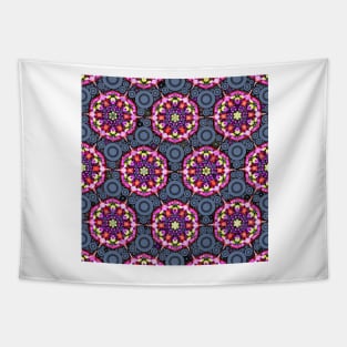 Floral Patterns and Gray Circles Tapestry