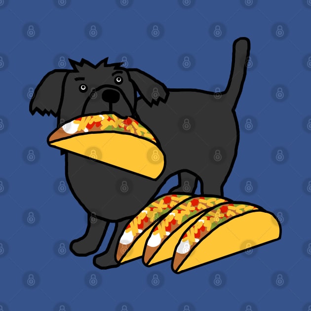 Animals with Food Cute Dog Eats Tacos by ellenhenryart