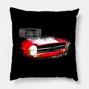 Triumph TR6 1970s British classic car elements with badge Pillow